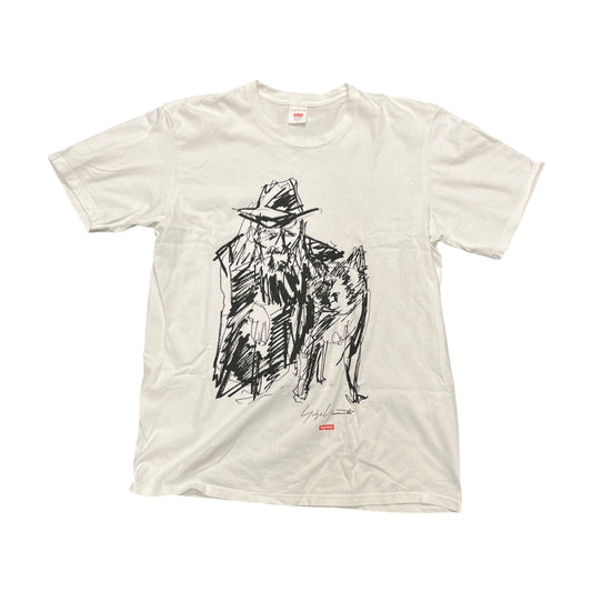 Supreme X Yohji Yamamoto white dog tshirt (L)