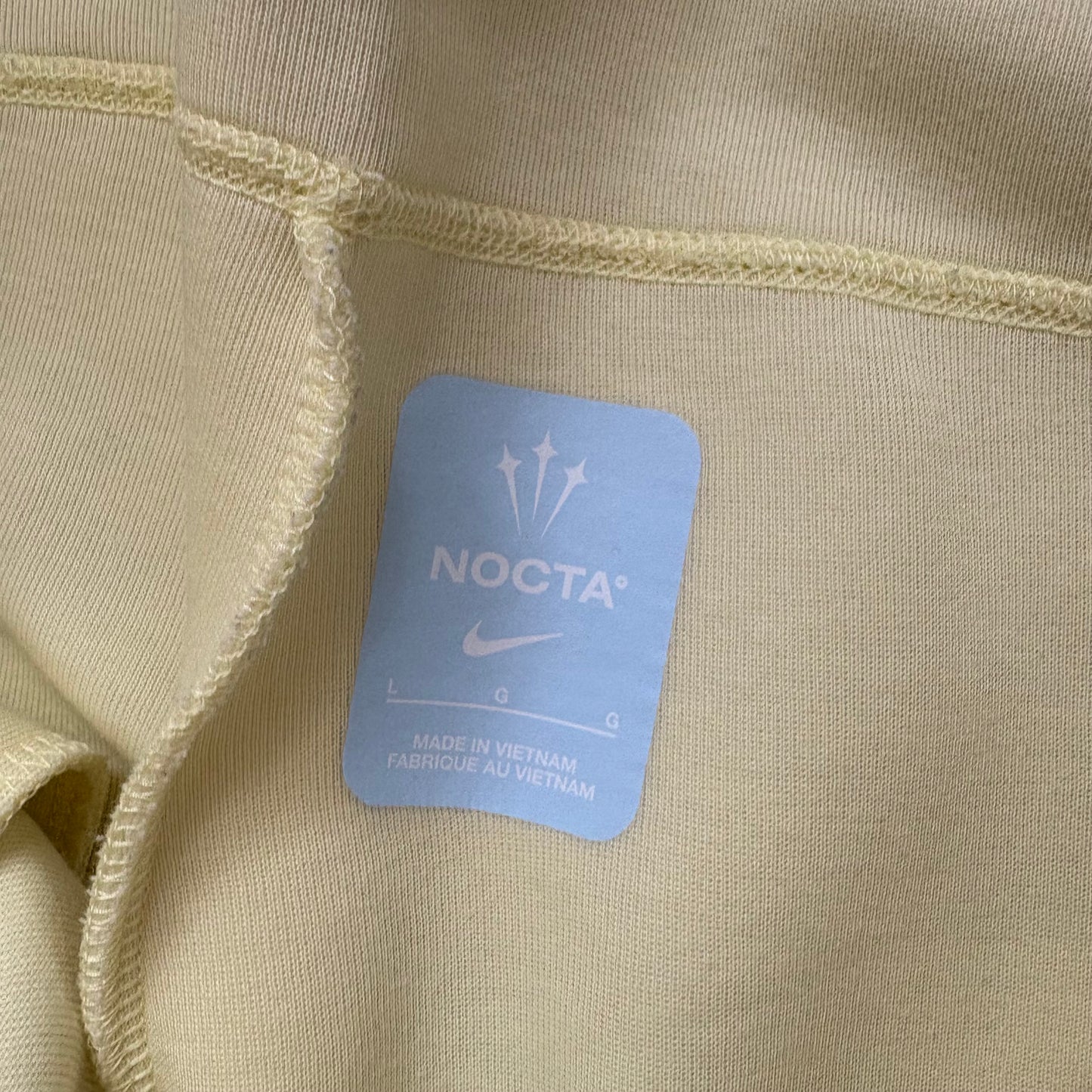 Nike Nocta pale yellow tech fleece bottoms (L)
