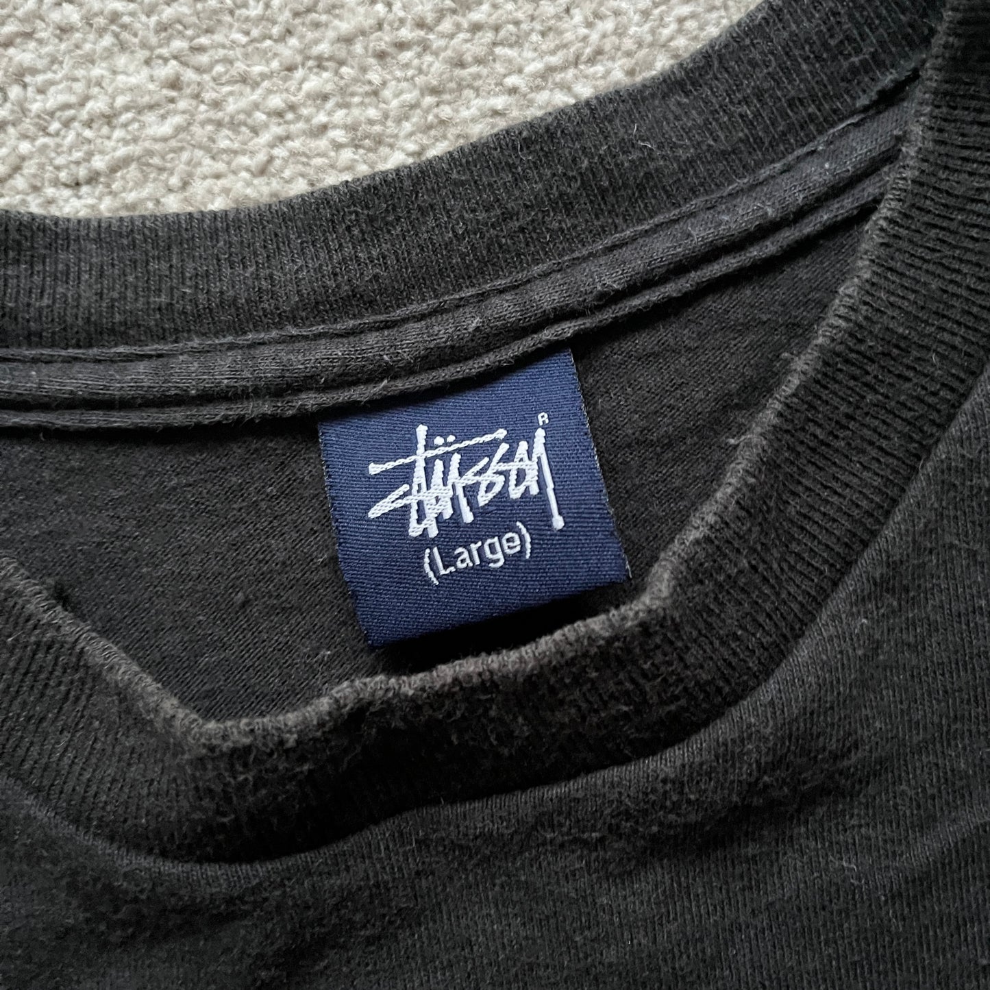 Stussy black motorbike tee (L)