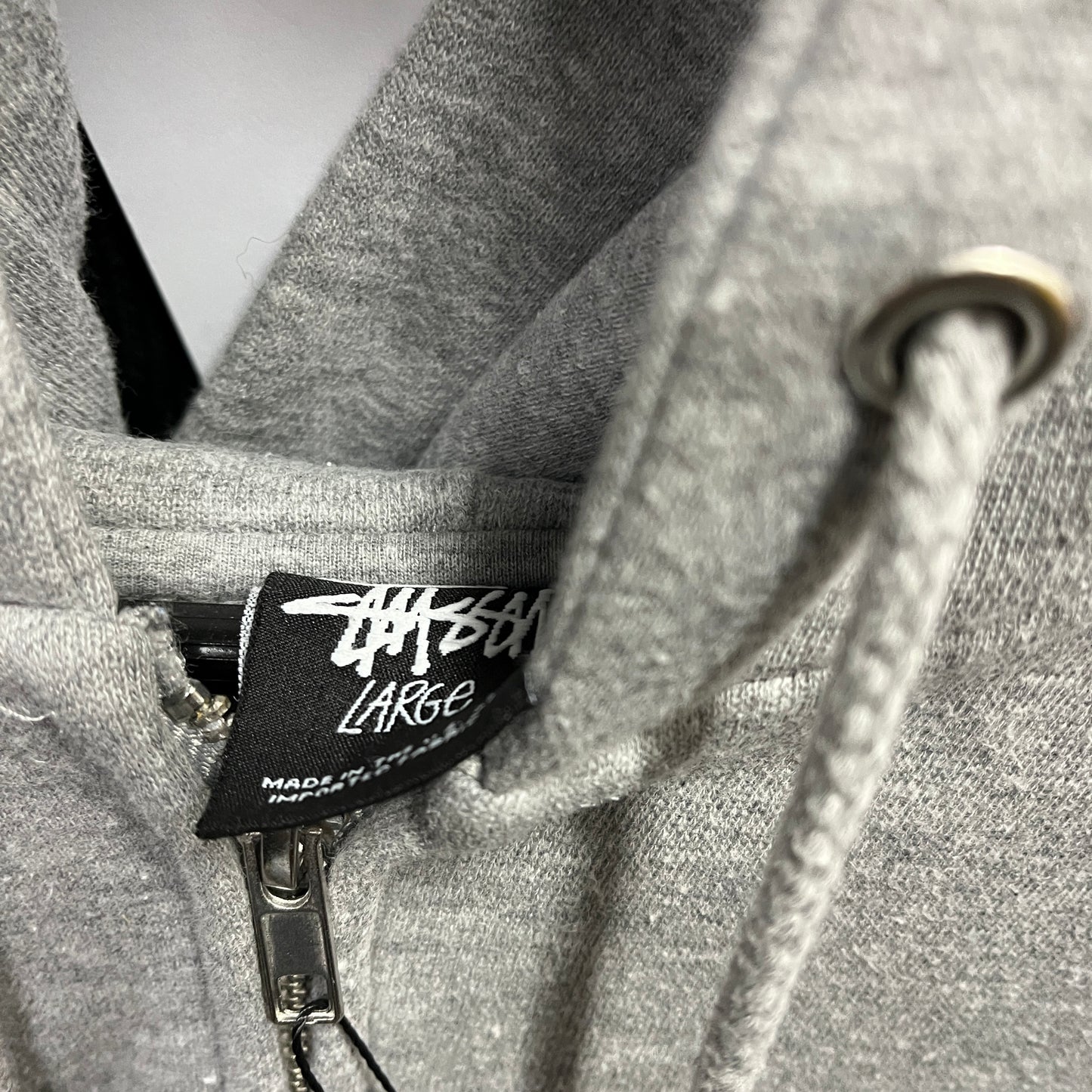 Stussy grey zipup hoodie (L)