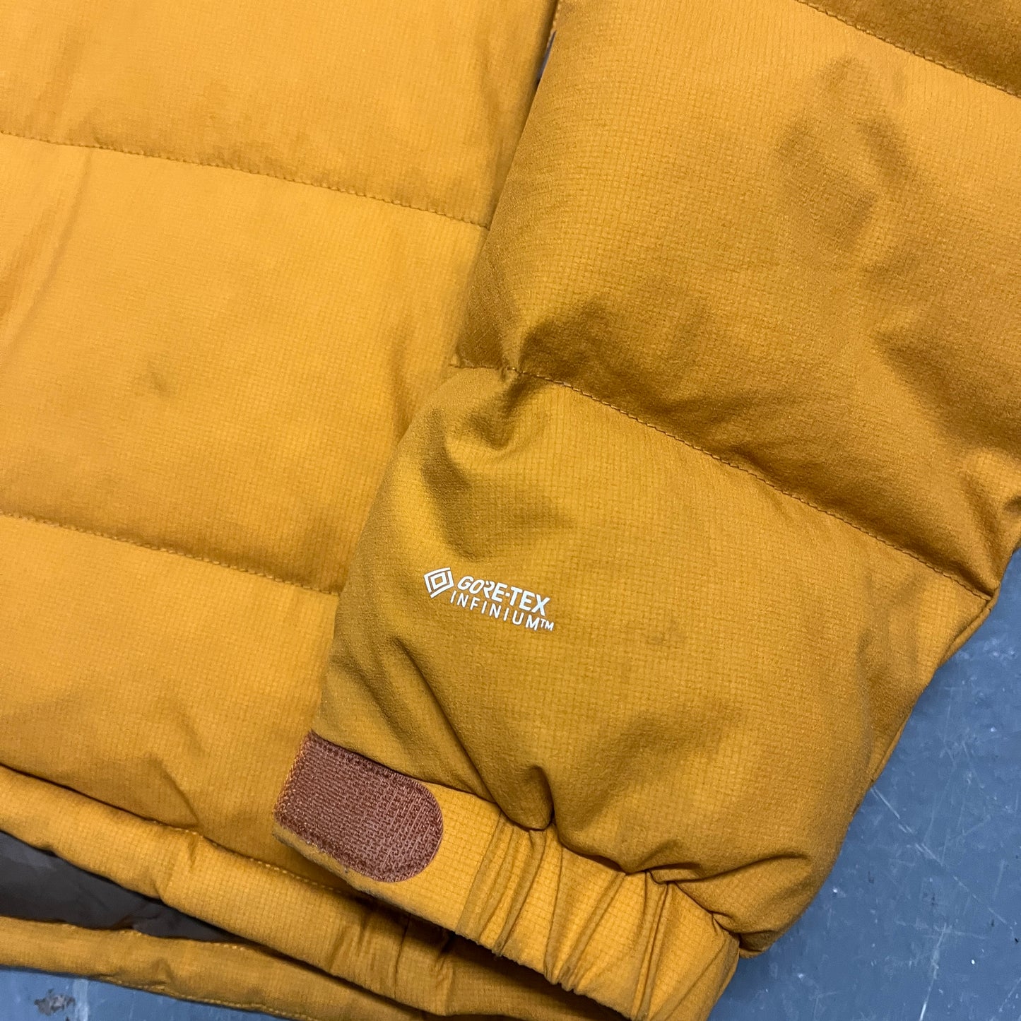 Montbell mustard yellow Gore-Tex puffer jacket (M)