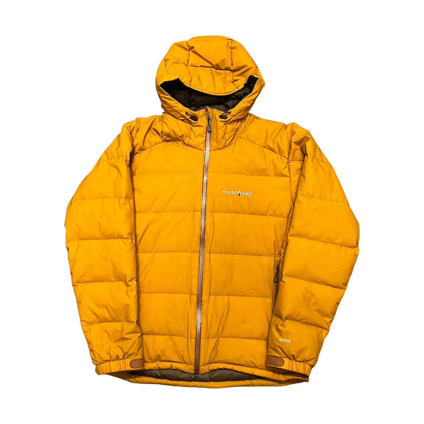 Montbell mustard yellow Gore-Tex puffer jacket (M)