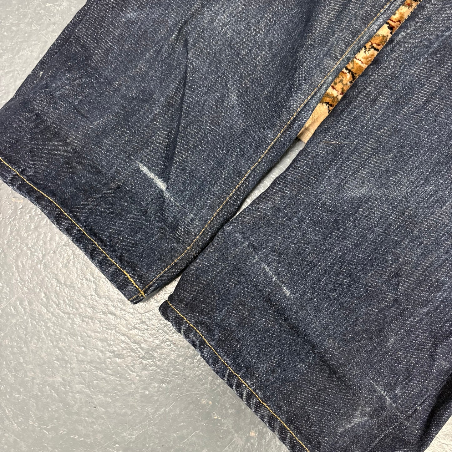 Stussy navy blue embroidered jeans (W36” L30”)