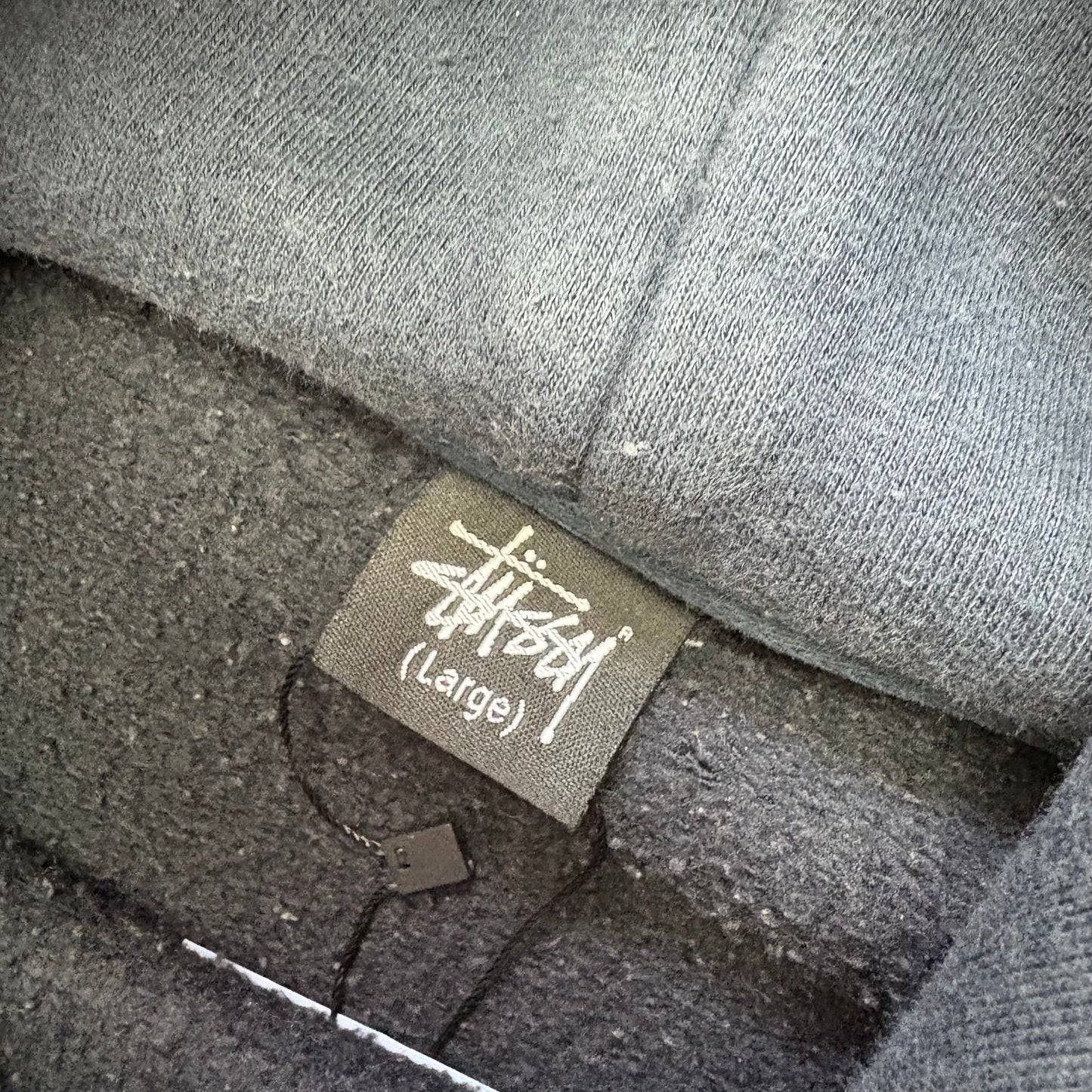 Stussy black / grey skull hoodie (L)