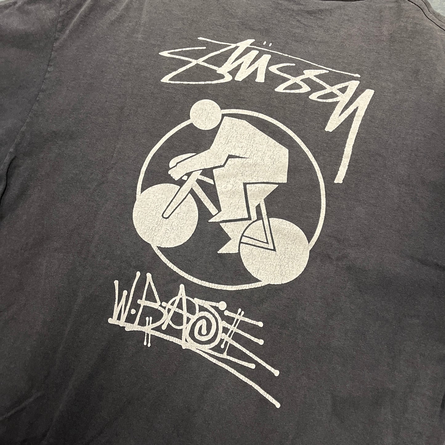 Stussy black bike tshirt (rare) (L)