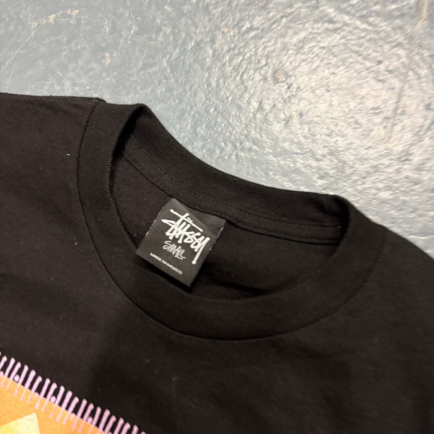 Stussy leave me alone black graphic t-shirt (S)