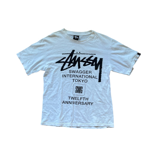 Stussy white swagger world tour tee (S)