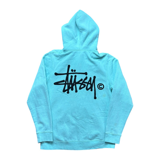 Stussy light blue zip up hoodie (S)