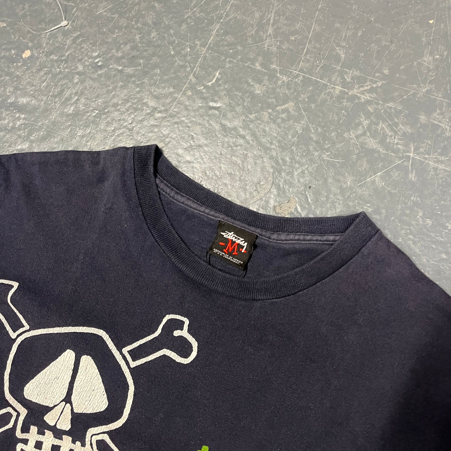 Stussy navy allover logos tee (M)