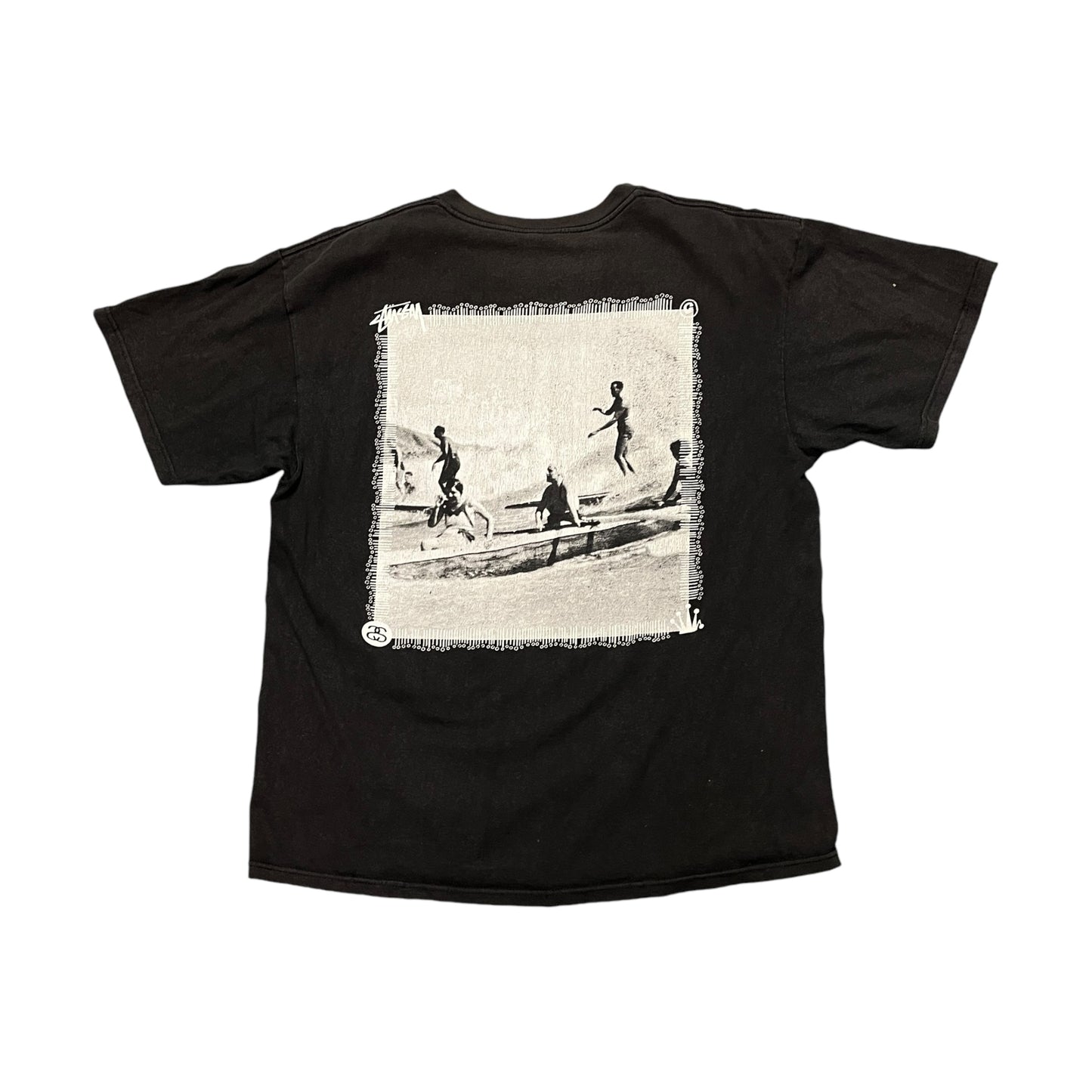 Stussy black surfboard tee (XL)