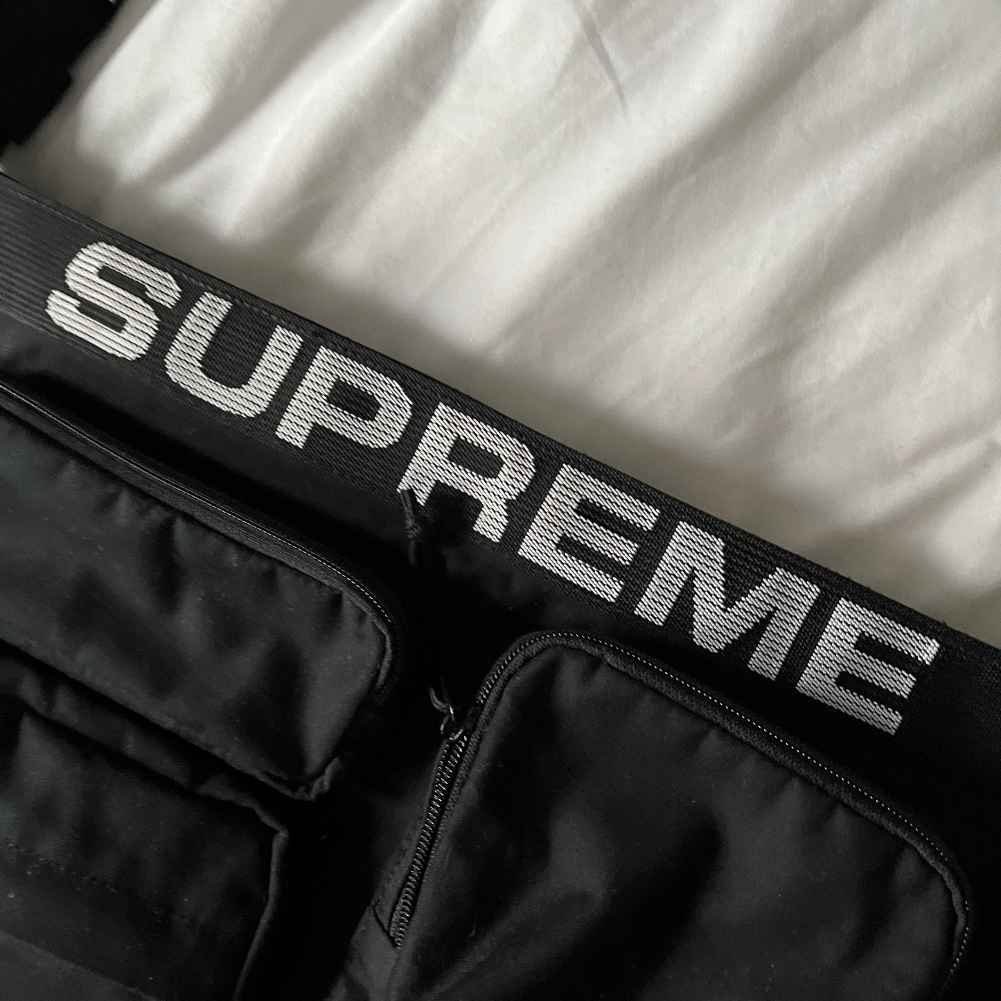 Supreme black crossbody messenger bag