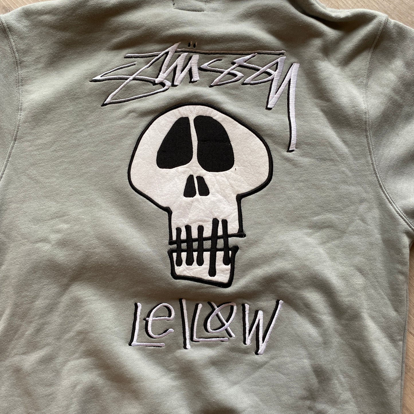 Stussy X leilow grey zipup hoodie (L)