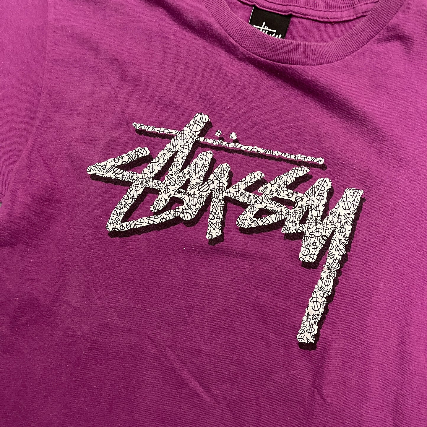 Stussy purple spellout tee (S)