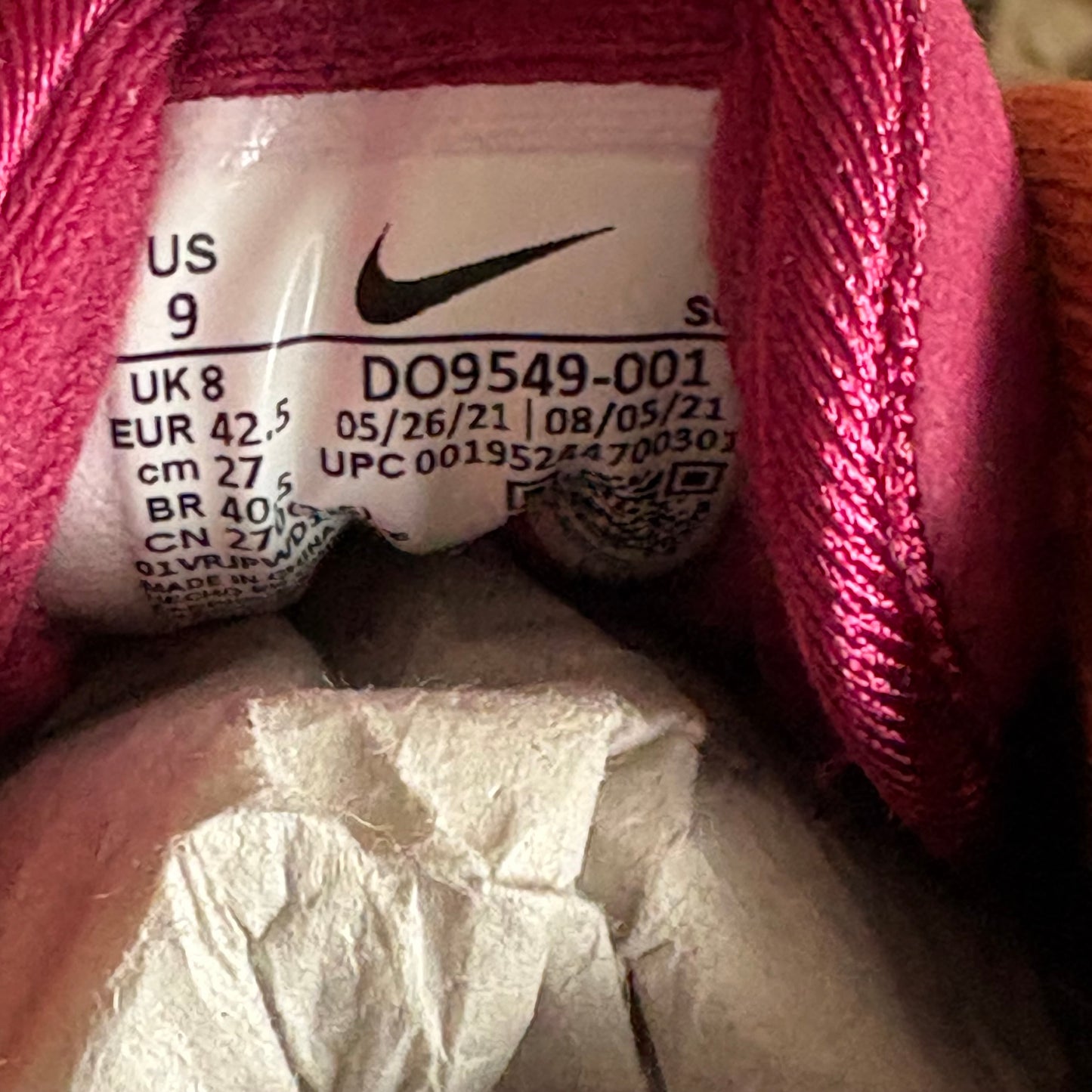 Nike air max 1 parts burgundy (UK8) with chain
