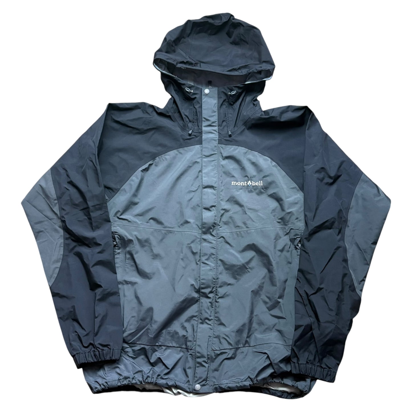 Montbell two tone grey waterproof shell jacket (XL)
