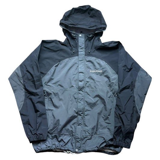 Montbell two tone grey waterproof shell jacket (XL)