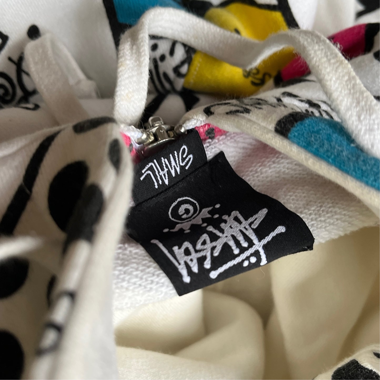 Stussy speech bubble spellout zipup hoodie (S/M)