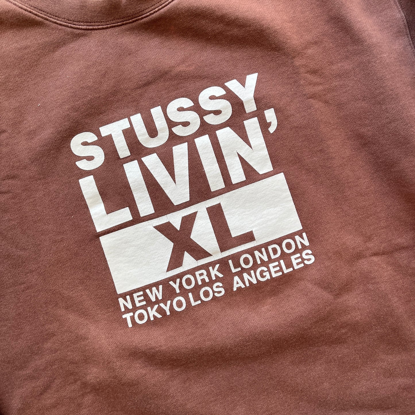 Stussy livin XL brown sweatshirt (XL)