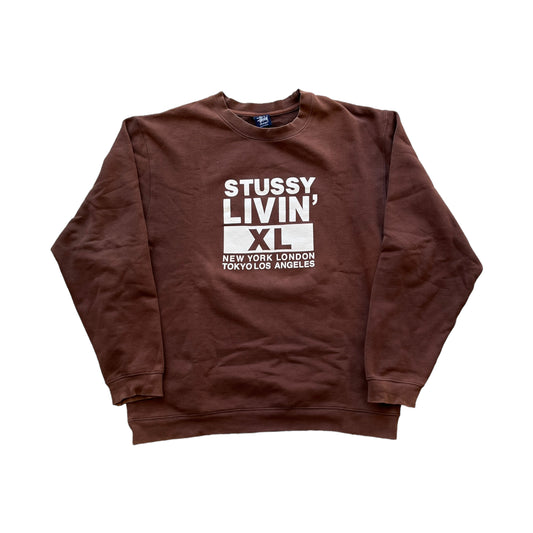 Stussy livin XL brown sweatshirt (XL)