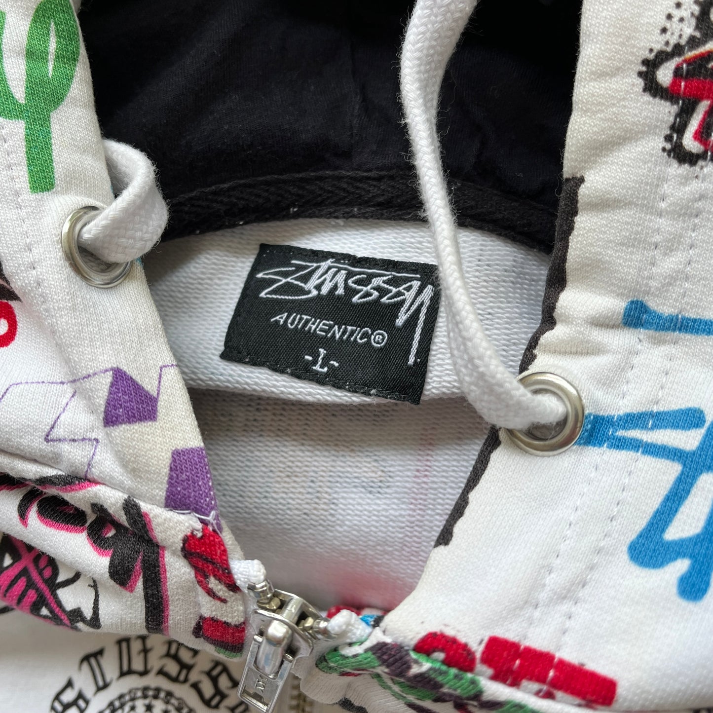 Stussy allover logos spellout zipup (L)