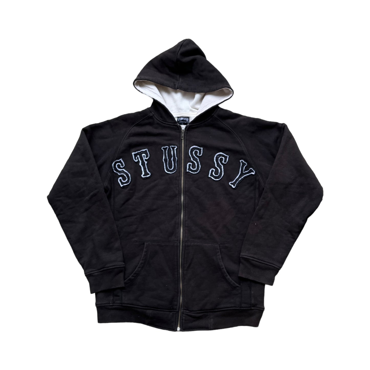 Stussy black 2005 spellout zipup (XL)