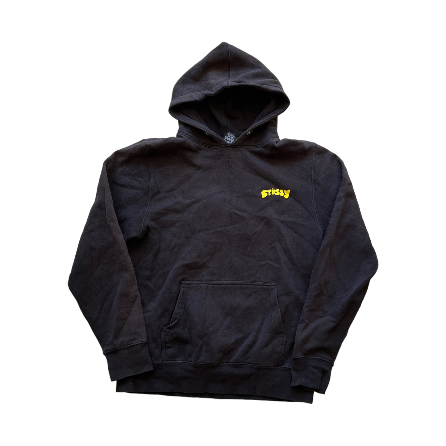 Stussy black peace spellout hoodie (L)