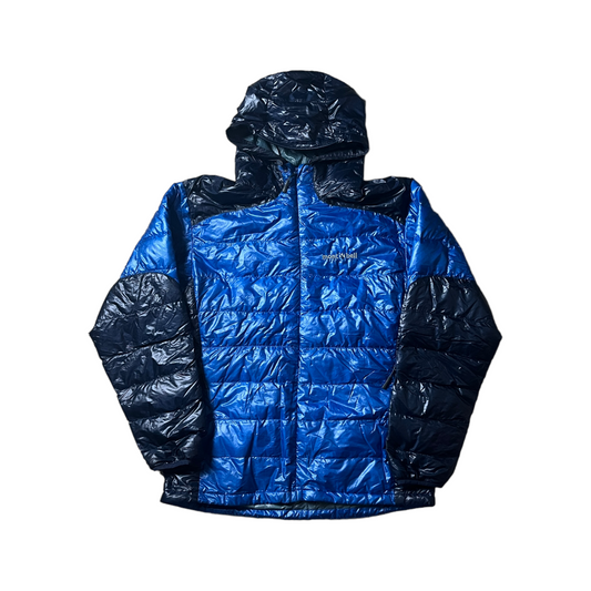 Montbell two tone blue puffer jacket (L)