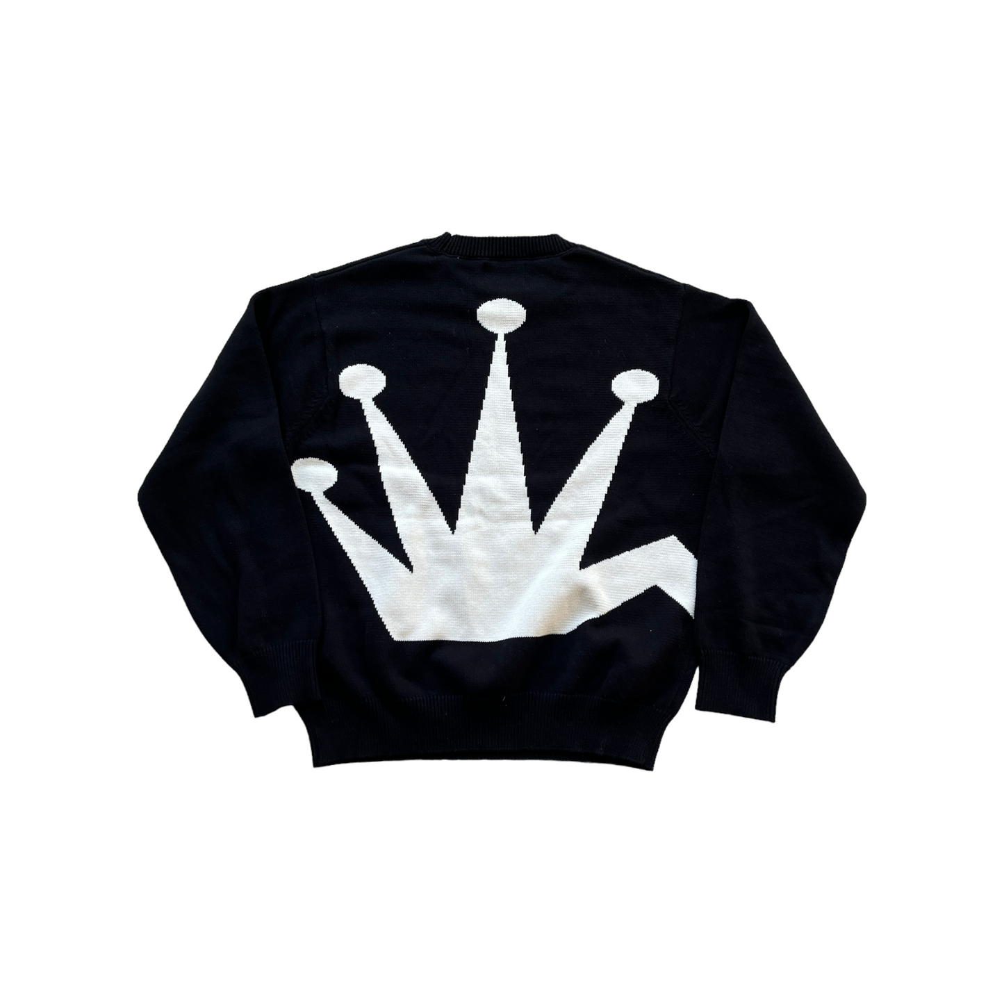 Stussy black bent crown sweater (L)