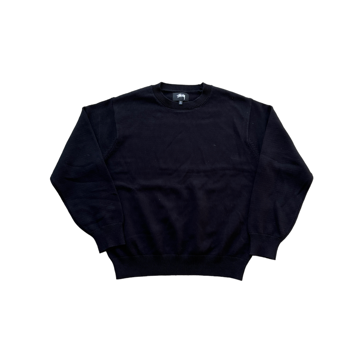 Stussy black bent crown sweater (L)