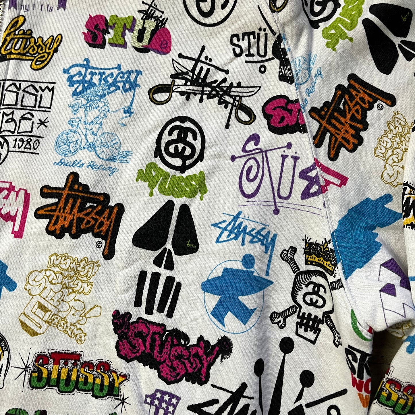 Stussy allover logos spellout zipup (L)