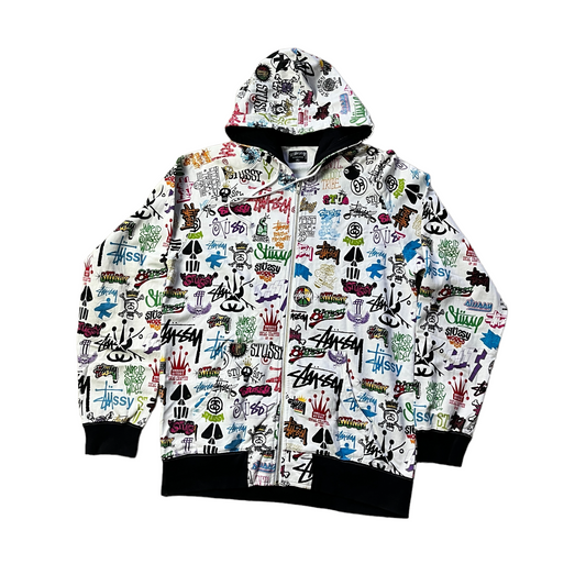 Stussy allover logos spellout zipup (L)