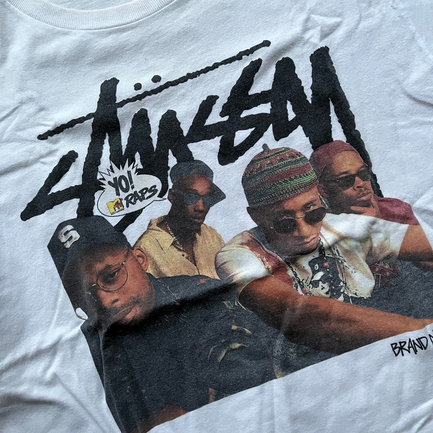 Stussy X YoMTV raps white spellout tee (M)