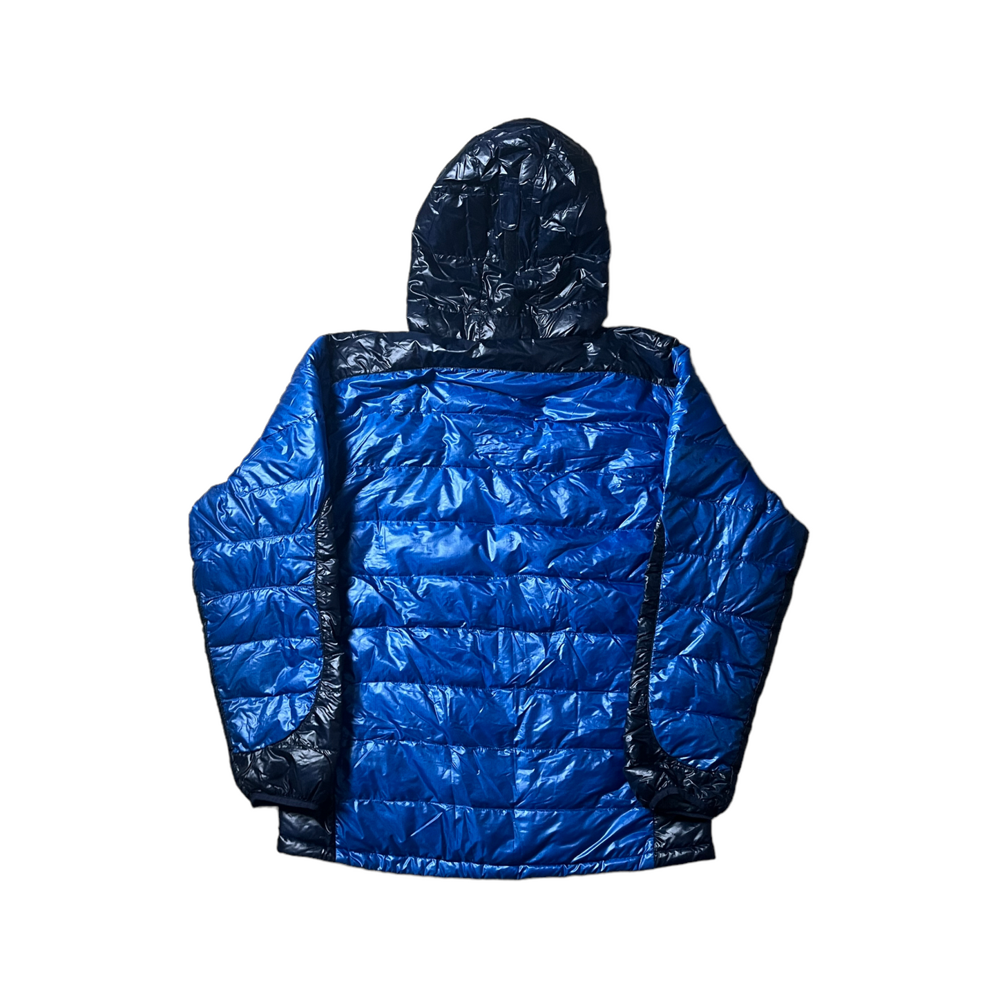 Montbell two tone blue puffer jacket (L)