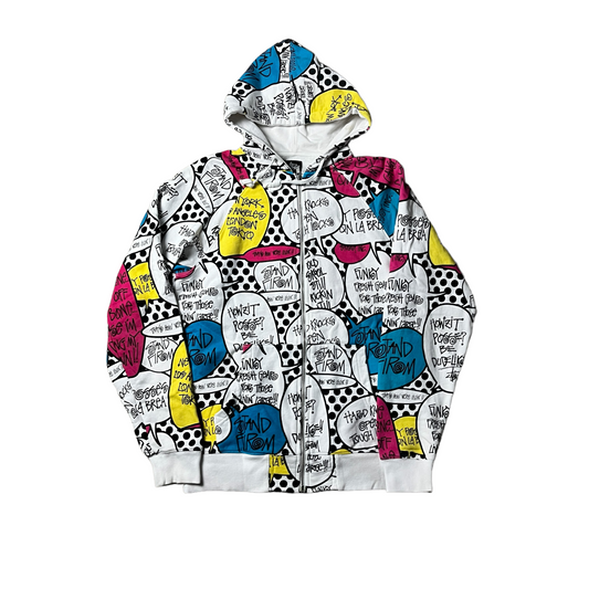 Stussy speech bubble spellout zipup hoodie (S/M)